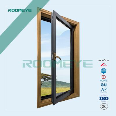 China Magnetic Screen Aluminum Wood Windows Office Stained Glass Casement Aluminum Window for sale