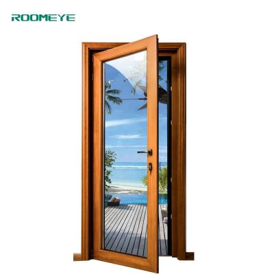 China Energy Saving Exterior Wood Clad Aluminum Casement Door French Door for sale