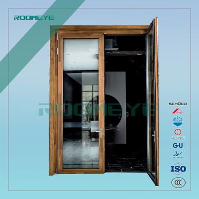 China Exterior Traditional Swinging Casement Door With Wood And Aluminum Cladding for sale