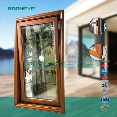 China Folding Screen ROOMEYE Double Glazed Aluminum Wood Window Frame Designs for sale