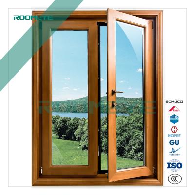 China Main Window Alu-Wood Window Screen and Door Teak Wooden Designs Magnetic Wooden Window for sale