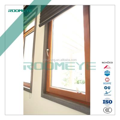 China Glazed window composed of high quality magnetic aluminum double wooden screen for sale