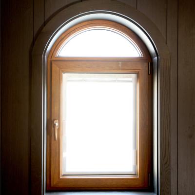 China Fixed Wooden Arch Casement Clad Aluminum Tilt Tower Windows for sale