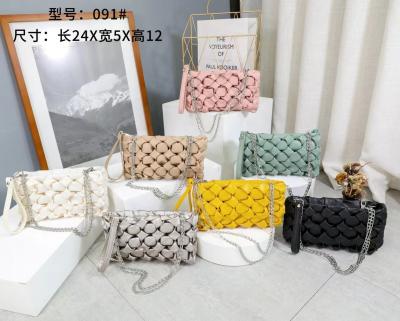 China INS Design Shoulder Bags New Waterproof Original Chunky Chain Women Soft Square Cross - Body Handbags Messenger Woven Purse Bags for sale