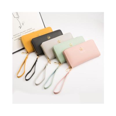 China Korean Fashion Lychee Grain Wallet Mobile Phone Bag Purse Long Zipper Mother New High Quality Wallet Lady for sale