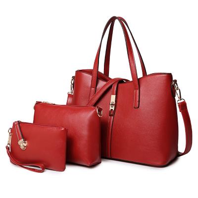 China Hot Sale Fashion Tote Handbags With Shoulder Bags 3 Pcs Woman Bag Sets Ladies Body Cross Bag Sets Ladies Handbag Set for sale