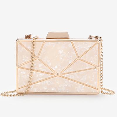 China New Fashion Daily Lifestyle Women Metal Frame High Quality Geometric Evening Acrylic Box Clutch Bag Hard Evening Clutch Bags for sale