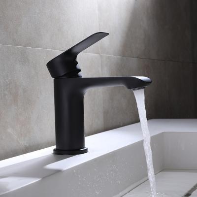 China 2022 New Design Regular Deck Mount Faucets Brass Matte Black Basin Faucet for sale