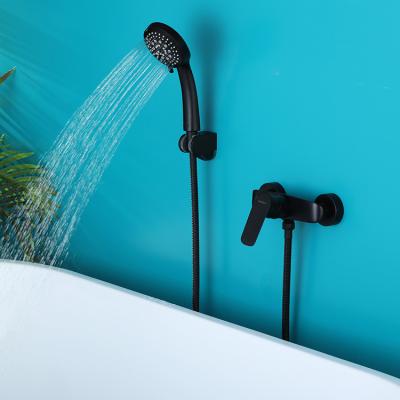 China Without Slide Bar Fashion Design Black Zinc Hand Bathroom And Bath Faucet for sale