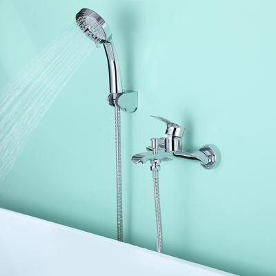 China Without Slide Bar Body Good Quality Wall Mount Bathroom Faucet Bathtub Shower Brass Mixer Tap for sale