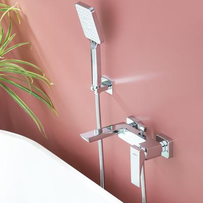 China Without Slide Bar Popular Single Wall Mounted Bath Shower Faucets Exposed Mixer for sale