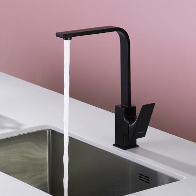 China Other Wholesale Price Single Sink Faucets Black Handle Kitchen Faucets for sale