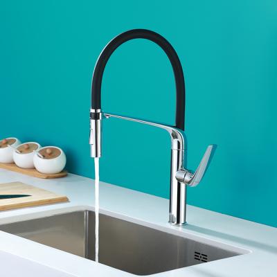 China Other New Design 3 Ways Flexible Brass Pull Down Kitchen Sink Faucet Kitchen Mixer for sale