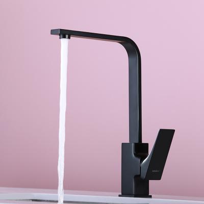 China Other Design New Black Brass Sink Kitchen Faucet With Single Handle for sale