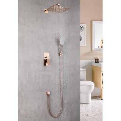 China Rainless Single Handle Bathroom Wall Mount Sliding Bar Concealed Shower Faucet Set for sale