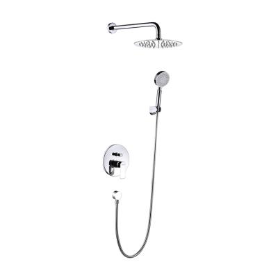 China Without Sliding Bar Designer Custom Wall Mounted Bathrooms Chrome Round Shower Set for sale