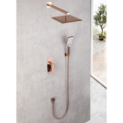 China Without Slide Bar Wall Mounted Xiamen Brass Bathroom Shower Set Without Slide Bar for sale