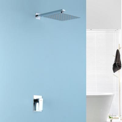 China Fashion Wholesale Wall Mounted Hidden Hidden Square Without Sliding Bar Shower Set Hot Cold Water Mixer for sale