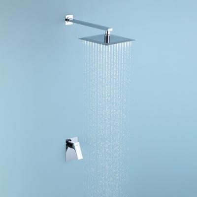 China Barless Hot Cold Water In Bathroom Wall Mounted Bathtub Brass Mixer Set Bath Shower Faucet for sale