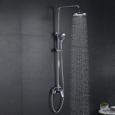 China With Round System Home Brass Slide Bar Bathroom Shower Set With Slide Bar for sale