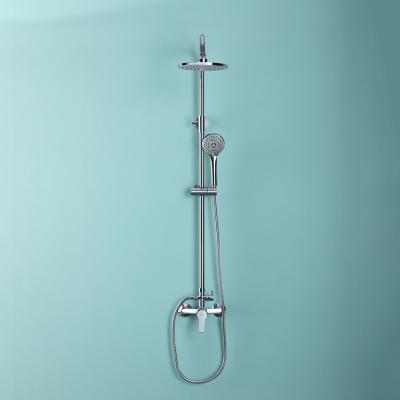 China With Sliding Bar Fashion Chrome Hotel Bathroom Brass Polished Modern Hand Shower Set for sale