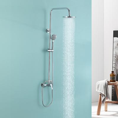 China Contemporary Sliding Bar Bestselling Bathroom System Rain Shower Faucet Set With Sliding Bar for sale