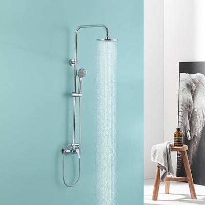 China With Slide Bar Bath Shower Faucets Toilet Room Rainfall Shower Faucet Column Bathroom Shower Set for sale