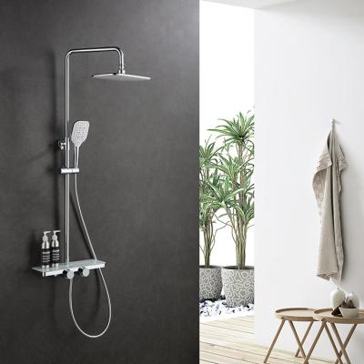 China With Unique Slide Bar Cold-Hot Water Rush Mixer Taps Set Facilities Wall Mounted Bathroom Shower for sale