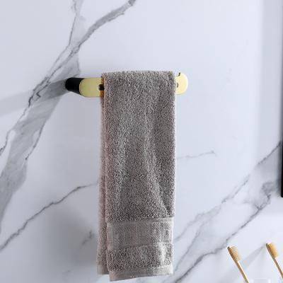 China Fashion Wall Mounted Stainless Gold Single Rod Towel Rail For Bathroom for sale