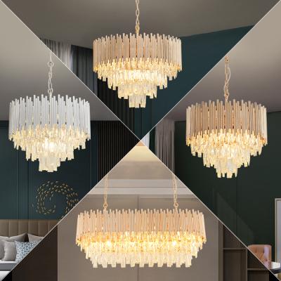 China New Model Modern Banquet Hall Villa Living Room Large Crystal Gold Led Chandelier Light Luxury for sale