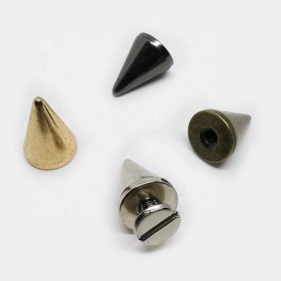 China Metal Spike Studs Custom Screw Back Studs Conical Durable 7*9mm Metal Rivets For Leather Bags for sale