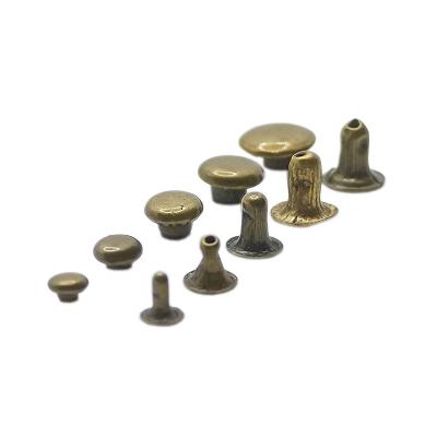 China Durable High Quality Double Cap Rivets For Leather Cap Side Double Metal Rivet Remaches De Doble Tapa for sale