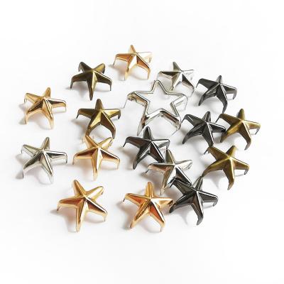 China good quality five star nickel free claw rivet for star leather uniform antique brass rivet for sale