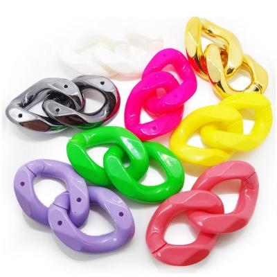 China For DIY Lattice Color Toe Shoe Buckle Acrylic Plastic Plastic Chain Buckle Big Charm Chain Accessories for sale