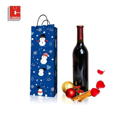 China Recyclable Luxury Custom Paper Private Label Whiskey Liquor Bottle Wine Bottle Gifts Top Branded Packing Bags With Handles for sale