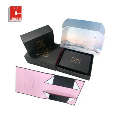 China New Arrival Pink Color Customized Size Ad Recyclable Custom Colored Corrugated Paper Gift Box for sale