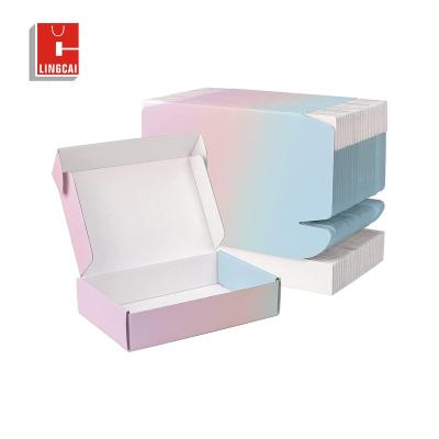 China New Arrival Recyclable Logo Pink Color Customized Size Custom Corrugated Folding Paper Gift Box Ad Box for sale