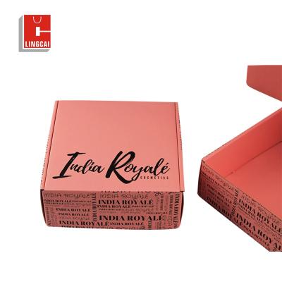 China New Arrival Recyclable Jewelry Box Pink Color Customized Size Ad Corrugated Paper Gift Box for sale