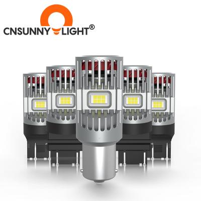 China Aluminun Canbus 1156 Full Body Factory ODM Auto 7443 Led Turn Signal Light 3157 Led No Errors 12V 4800LM Car Bulbs Led Festoon Brake Light for sale