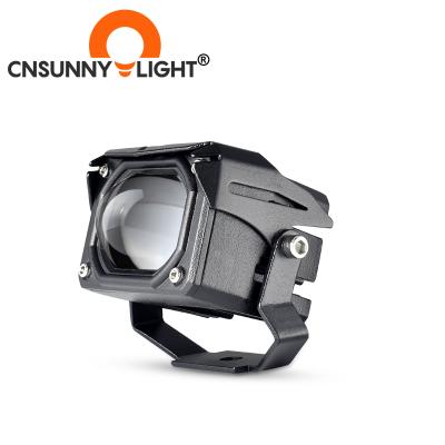 China Outer Lens Bi Lens 6000Lm Fog Lamp Car Lorry Pickup Truck LED Lights Dual Colors Yellow White Headlight Spot Work Lighting Assembly for sale