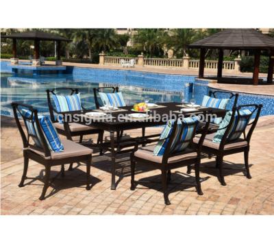 China Cast Aluminum Rustproof Outdoor Dining Table And Chair for sale