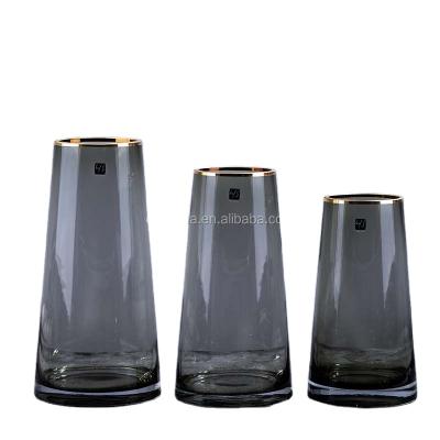 China Simple Minimalist Light Luxury Insert Desktop Vase Decoration Primary Color Glass Vase for sale