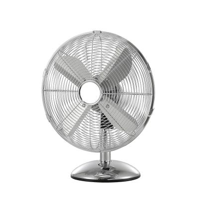 China Mini small 12 inch commercial metal antique electric swing cooling table fans with 4 metal baldes for sale