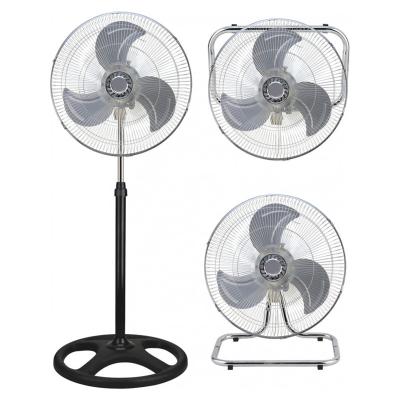 China Hotel 3 Blade Metal Powerful 18 Inch Pedestal Industrial Fan With ETL for sale