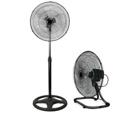 China Garage 18 20 24 inch 3 in 1 BLACK Powerful Metal Copper Gift Floor Motor Box Industrial Floor Fan for sale