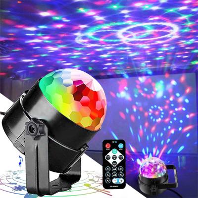 China Sound Activated Theme Park RGB Disco Ball Party Lights with Remote Control LED Crystal Magical Ball Light for sale