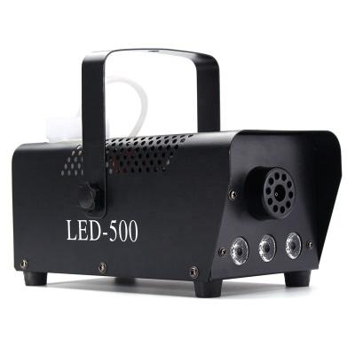 China Remote Control Stage Mini Smoke Machine Party 500W LED DJ Metal Smoke Fog Machine Portable Wire R/G/B for sale