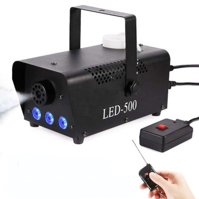 China Portable 500W LED Metal Fog Machine With Lights Wireless Remote Control Christmas Halloween Party Fog Machine for sale