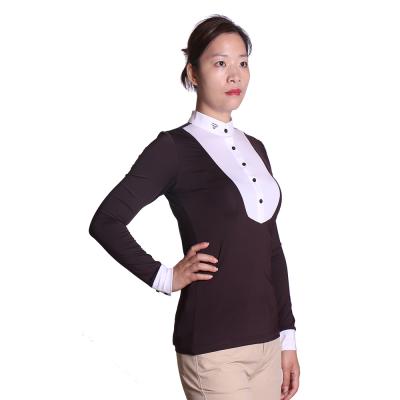 China Training Products Italy Women Western Equestrian Competition And Embroidery Show Shirt for sale