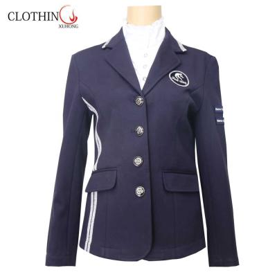 China Fashion new design custom made laday riding dry fit equestrian jacket with high elastic Xuhong for sale